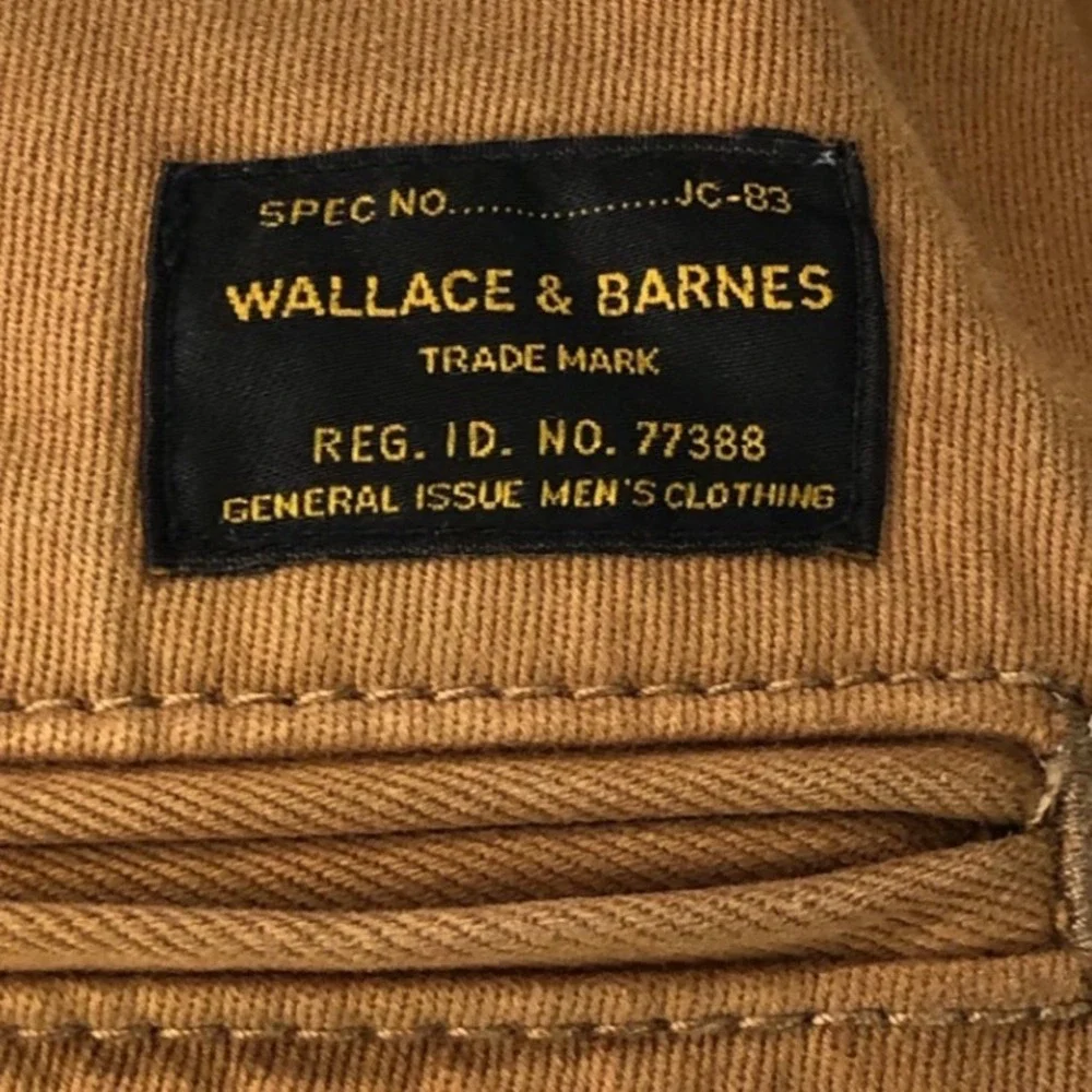 Wallace & Barnes Officer Chino Mens 32x30 Brown Selvedge Cotton Field Trousers